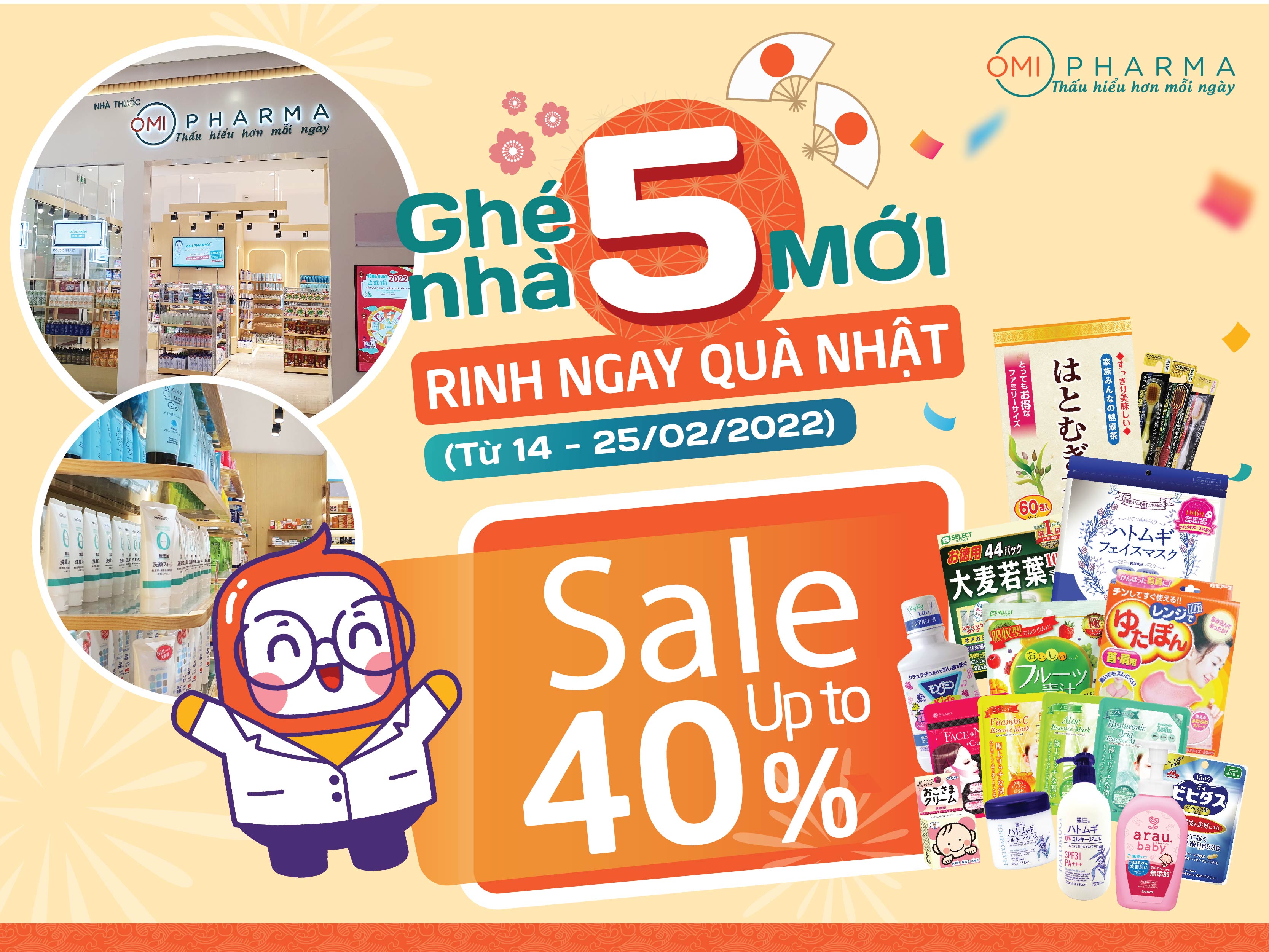 Sale up to 40% hàng ngàn sản phẩm mừng ra mắt Omi Pharma cơ sở 5