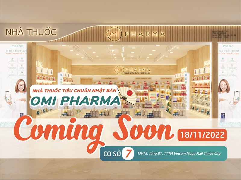 [SẮP RA MẮT] Nhà thuốc Omi Pharma Cơ sở 7:  TN-15, Tầng B1, TTTM Vincom Mega Mall Times City