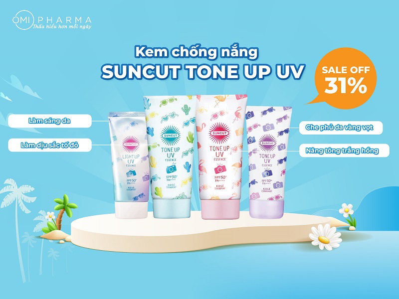 Ưu đãi 31% tinh chất chống nắng Kose Suncut Tone Up UV