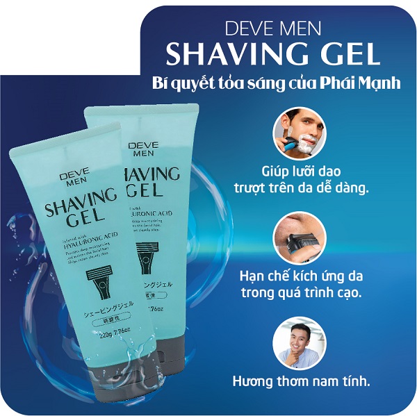 Gel cạo râu DEVE Men Shaving Nhật Bản (Tuýp 220g)