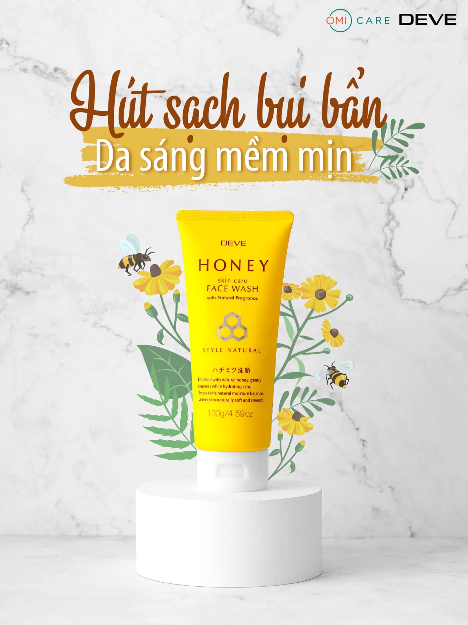 Sữa rửa mặt chiết xuất mật ong Deve Honey Face Wash (Tuýp 130g) 10