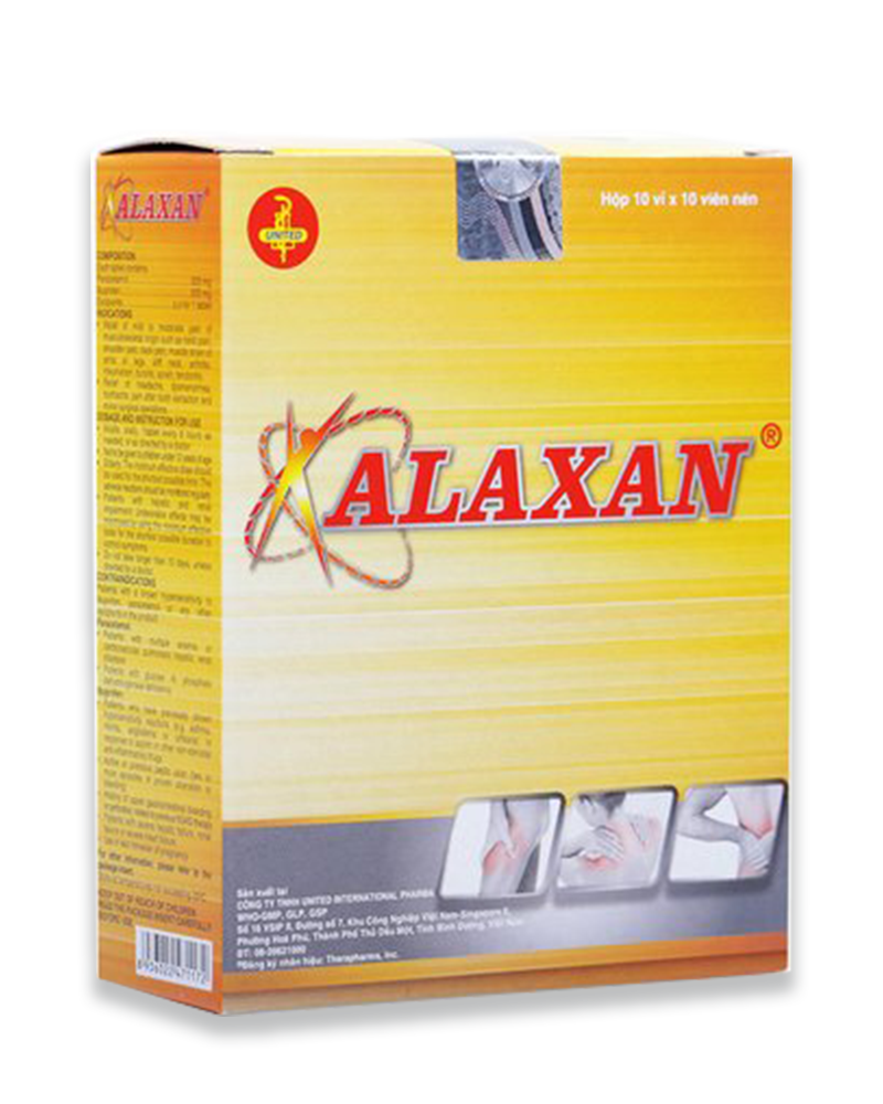 Alaxan có tác dụng giảm đau từ nhẹ đến vừa trong trường hợp nào?
