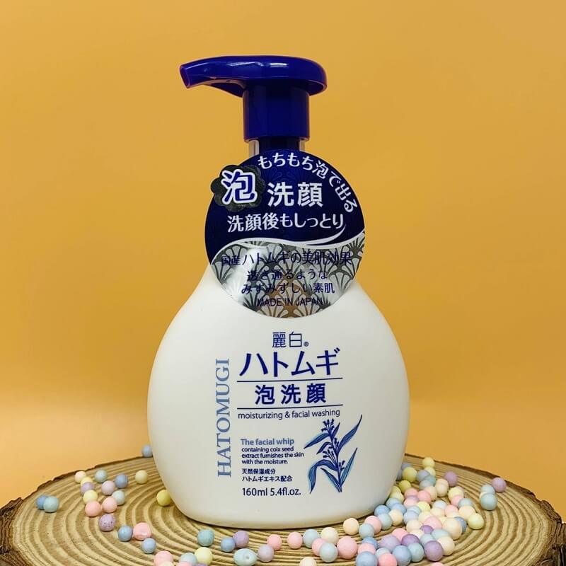 Sữa rửa mặt Hatomugi tạo bọt dưỡng ẩm và làm sáng da (Chai 160ml)