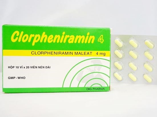 Thuốc chống dị ứng Clorpheniramin Maleat 4mg (Hộp 10 vỉ x 20 viên ...